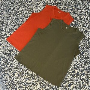 QUINCE Rust and Olive Muscle Tank Tops Women’s